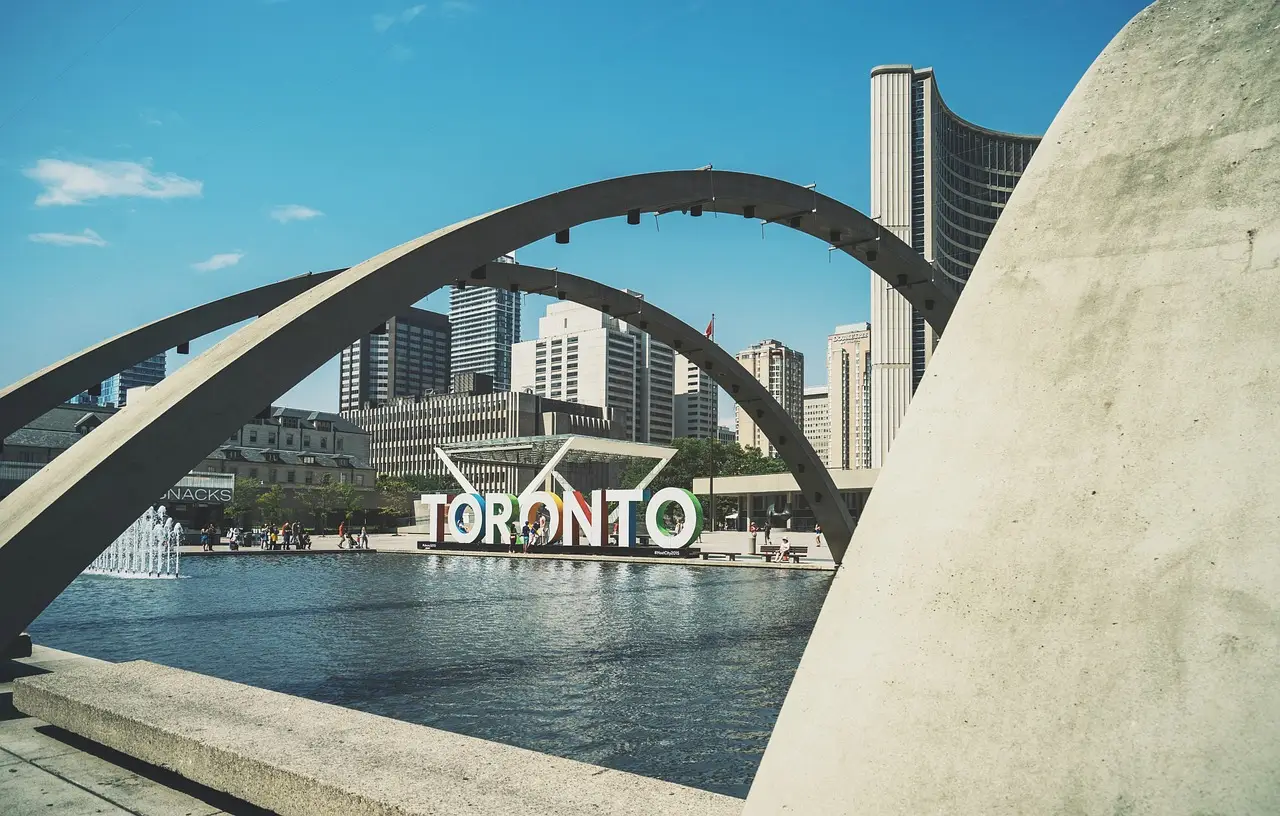 toronto city hall, new city hall, toronto, canada, architecture, facade, ontario, building, modern, downtown, centre, roof, contemporary, structure, design, exterior, administration, nature, city, fountain, square, water